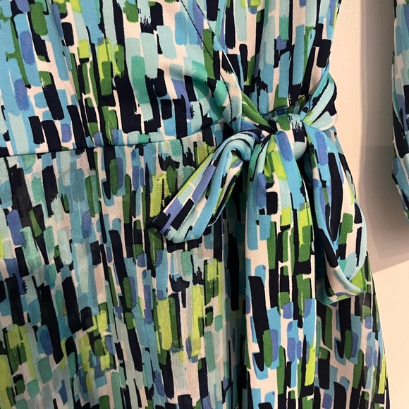 Diane von Furstenberg Blue Patterned Wrap Dress - Picture 3 of 3